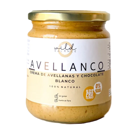 Crema de avellanas y chocolate blanco 350gr