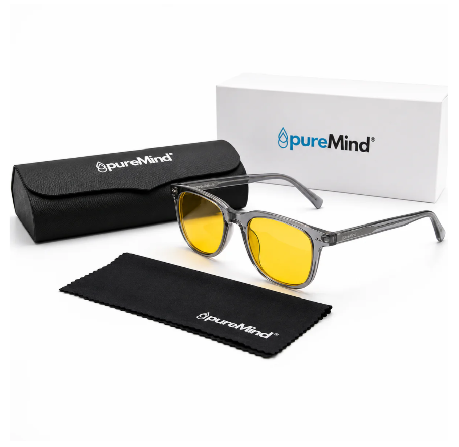 Gafas premium amarillas con estuche