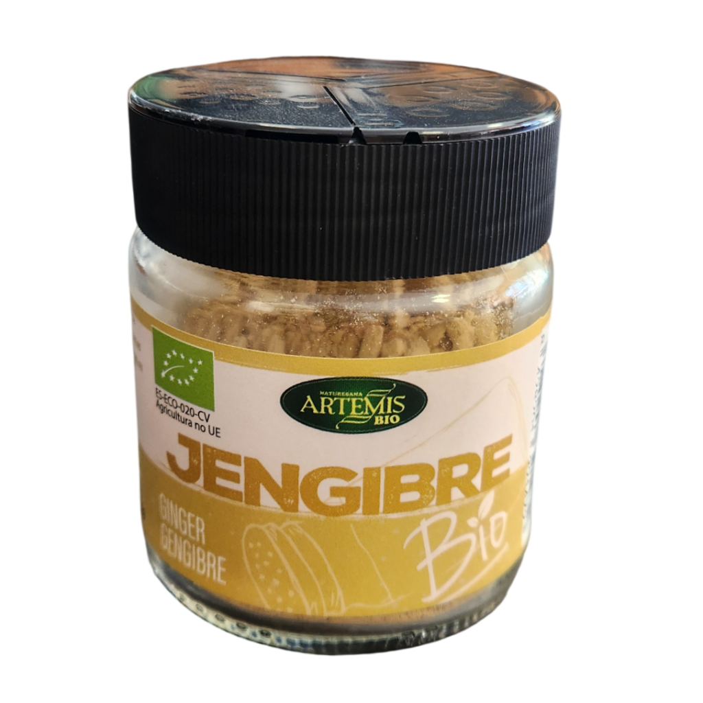 Bote de 50 gramos de jengibre en polvo de la marca Artemis.